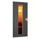 Sauna d’extérieur en bois gris terre Hytti 2 - 4 places - poêle 9KW ctrl externe - KARIBU