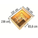 Sauna d’extérieur en bois gris terre Hytti 3 - 5 places 38mm KARIBU