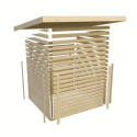 Sauna d’extérieur en bois gris terre Hytti 3 - 5 places 38mm KARIBU