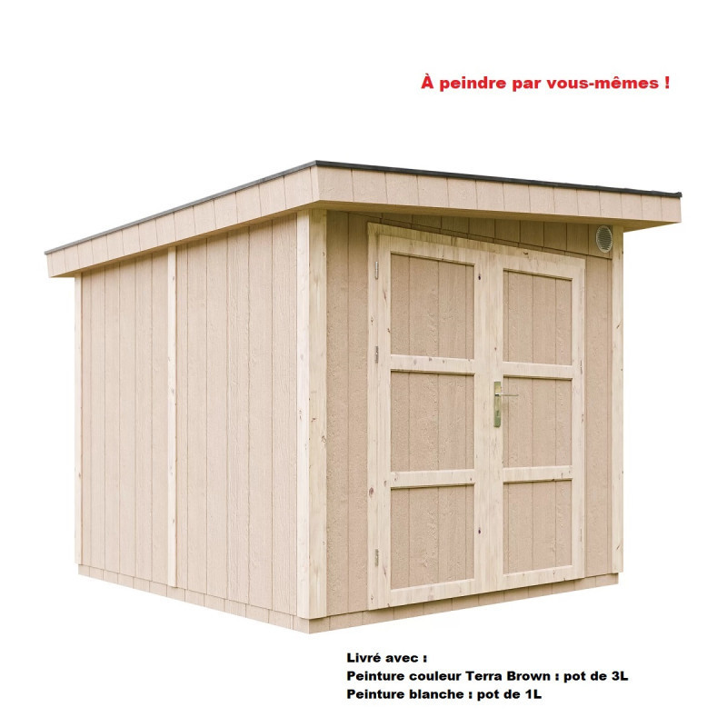 Abri de jardin M903A avec peinture Terra Brown - Timbela