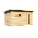 Sauna d’extérieur en bois brut Hytti 6 - 5 places - poêle 9KW ctrl intégré - KARIBU