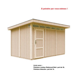 Abri de jardin M904 avec peinture Redwood Red - panneaux LP® SmartSide® - Timbela