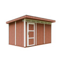 Abri de jardin M904 avec peinture Redwood Red - panneaux LP® SmartSide® - Timbela