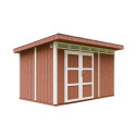 Abri de jardin M904A avec peinture Redwood Red - Timbela