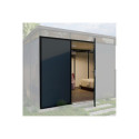 Porte double en remplacement de la porte simple anthracite avec structure noire - Everbox