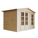 Bureau de jardin - 303x199cm - avec plancher et bardeaux bitumineux noirs - Timbela