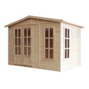Bureau de jardin - 303x199cm - avec plancher et bardeaux bitumineux verts - Timbela