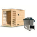 Sauna d’extérieur en bois brut Angkor 1 - poêle 9KW ctrl externe - KARIBU