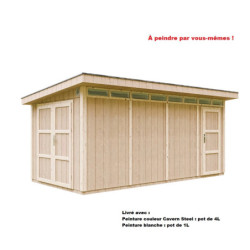 Abri de jardin 12m² avec peinture Cavern Steel - panneaux LP® SmartSide® - Timbela