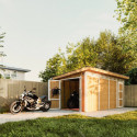 Abri de jardin M905C avec peinture Harvest Honey - Timbela