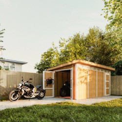 Abri de jardin M905C avec peinture Harvest Honey - Timbela