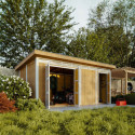 Abri de jardin M905C avec peinture Harvest Honey - Timbela