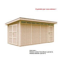 Abri de jardin 12m² M905C avec peinture Terra Brown - Timbela