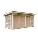 Abri de jardin 12m² M905C avec peinture Terra Brown - Timbela