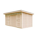Abri de jardin 12m² M905C avec peinture Terra Brown - Timbela