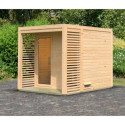 Sauna en bois d’extérieur Angkor 2 - 5 places 38mm - poêle 9KW ctrl easy bio - KARIBU