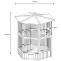 Volière en bois FSC thermo-traité diam. 150cm x H.179cm - Shelty Pet