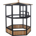 Volière en bois FSC thermo-traité diam. 150cm x H.179cm - Shelty Pet