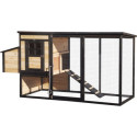 Poulailler en bois FSC thermo-traité 200x75,5x103cm avec toit bitumé pour 4 à 5 poules – Shelty Pet