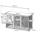 Poulailler en bois FSC thermo-traité 200x75,5x103cm avec toit bitumé pour 4 à 5 poules – Shelty Pet