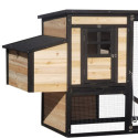 Poulailler en bois FSC thermo-traité 200x75,5x103cm avec toit bitumé pour 4 à 5 poules – Shelty Pet