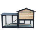 Clapier en bois FSC avec toit bitumé - Shelty Pet