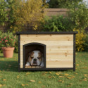 Niche en bois FSC thermo-traité 104x66x70cm pour chien de taille moyenne - Shelty Pet