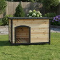 Niche en bois FSC thermo-traité 104x66x70cm pour chien de taille moyenne - Shelty Pet