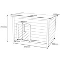 Niche en bois FSC thermo-traité 104x66x70cm pour chien de taille moyenne - Shelty Pet