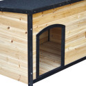 Niche en bois FSC thermo-traité 104x66x70cm pour chien de taille moyenne - Shelty Pet