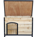 Niche en bois FSC thermo-traité 104x66x70cm pour chien de taille moyenne - Shelty Pet