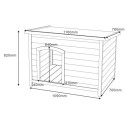 Niche en bois FSC thermo-traité 119x76x82cm pour chien de grande taille - Shelty Pet
