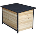 Shelty Pet Niche à chien Bois massif Naturel et noir 0.76m²