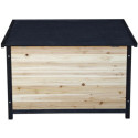 Shelty Pet Niche à chien Bois massif Naturel et noir 0.76m²