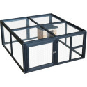 Enclos tortue d'extérieur en bois - L120xP110xH50cm - avec habitat - Shelty Pet