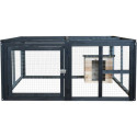 Enclos tortue d'extérieur en bois - L120xP110xH50cm - avec habitat - Shelty Pet