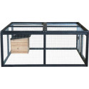 Enclos tortue d'extérieur en bois - L120xP110xH50cm - avec habitat - Shelty Pet