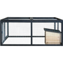 Enclos tortue d'extérieur en bois - L120xP110xH50cm - avec habitat - Shelty Pet