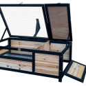 Enclos tortue d'intérieur ou d'extérieur en bois - L97xP57xH33cm - Shelty Pet