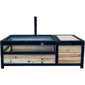 Enclos tortue d'intérieur ou d'extérieur en bois - L97xP57xH33cm - Shelty Pet