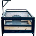 Enclos tortue d'intérieur ou d'extérieur en bois - L97xP57xH33cm - Shelty Pet