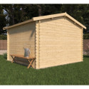 Abri de jardin en bois massif 8,8m² VALLO – madriers 28mm – Cerland