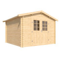 Abri de jardin en bois massif 8,8m² VALLO – madriers 28mm – Cerland
