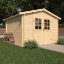 Abri de jardin en bois massif 8,8m² VALLO – madriers 28mm – 1 fenêtre - Cerland