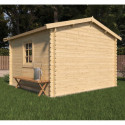 Abri de jardin en bois massif 8,8m² VALLO – madriers 28mm – 1 fenêtre - Cerland