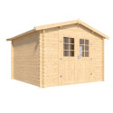 Abri de jardin en bois massif 8,8m² VALLO – madriers 28mm – 1 fenêtre - Cerland
