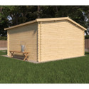 Abri de jardin en bois massif 13,8m² VALLO – madriers 28mm – Cerland	