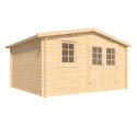 Abri de jardin en bois massif 13,8m² VALLO – madriers 28mm – Cerland	