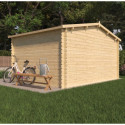 Abri de jardin en bois massif 15,8m² VALLO – madriers 28mm – Cerland