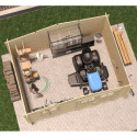 Abri de jardin en bois massif 15,8m² VALLO – madriers 28mm – Cerland